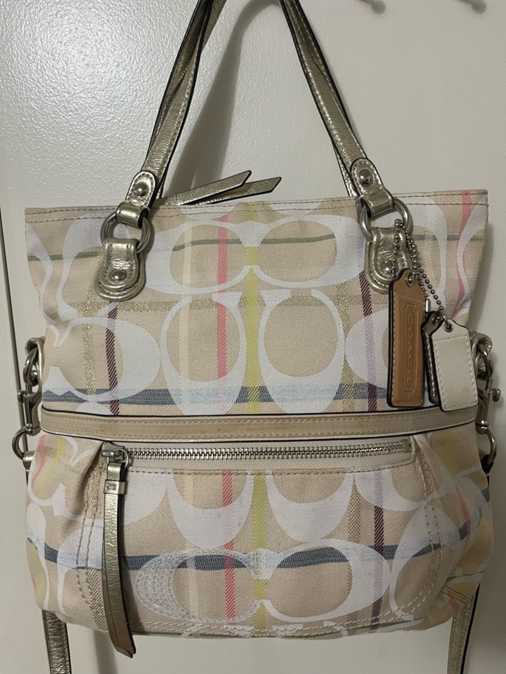 Coach Poppy Signature Canvas Handbag Shoulder Crossbody